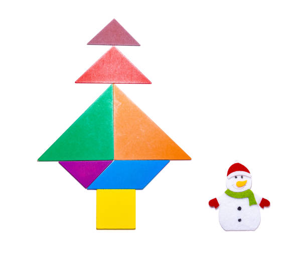 Christmas tangram puzzle christmas tree stock photos pictures royalty