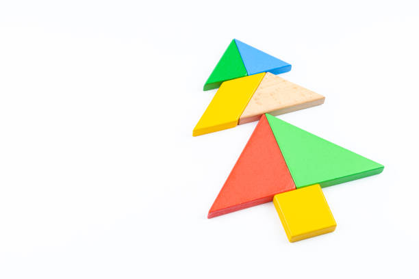 Christmas tangram puzzle christmas tree stock photos pictures royalty