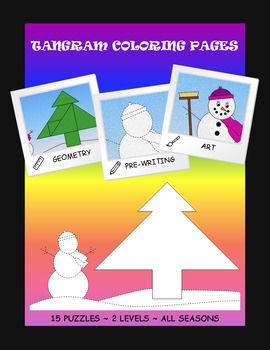 Tangram coloring pages