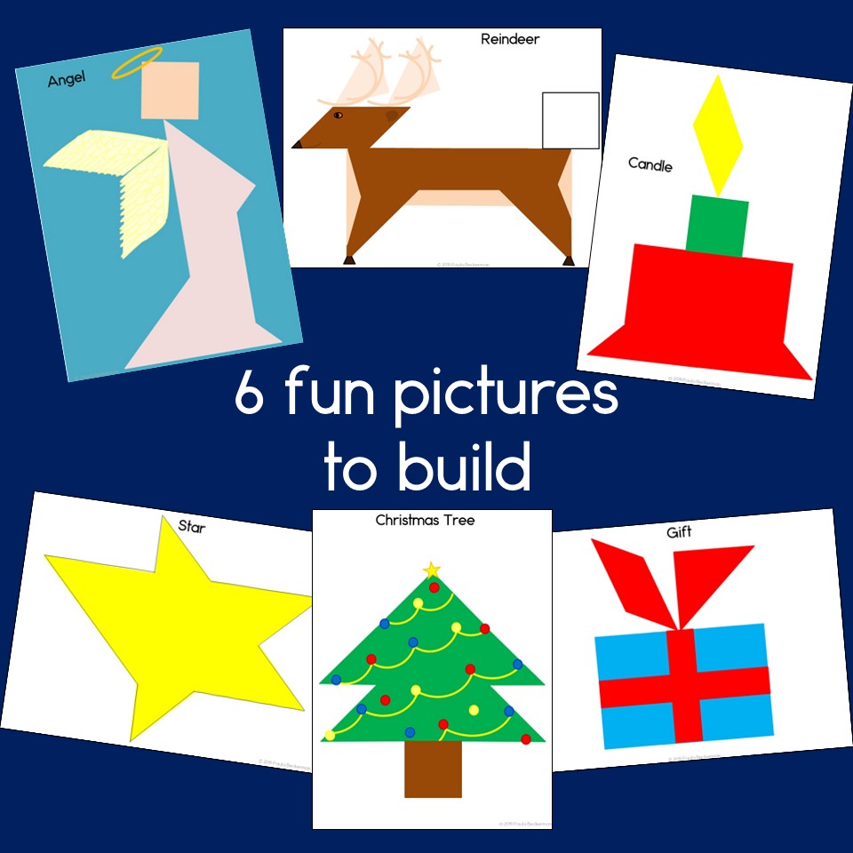 Christmas tangram puzzles printable d shapes math center tangrams made by teachers