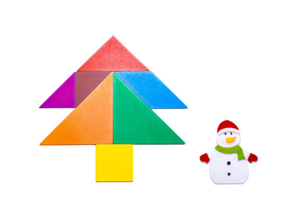 Christmas tangram puzzle christmas tree stock photos pictures royalty