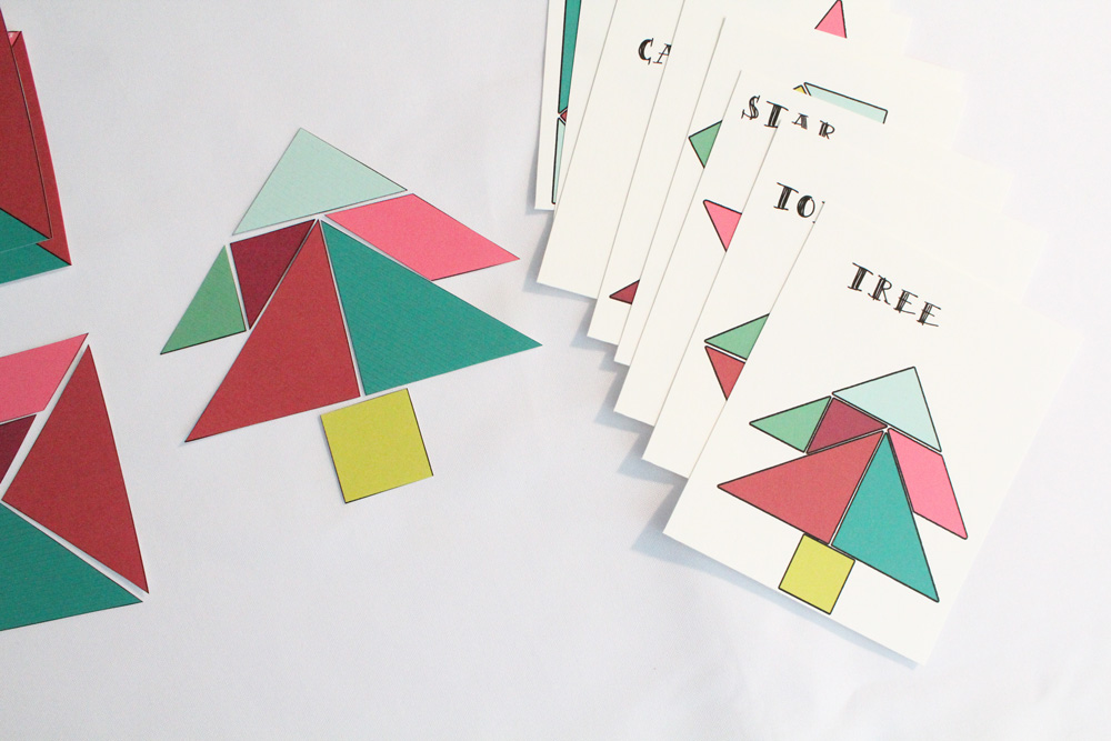 Printable christmas holiday tangrams winter break kids activity