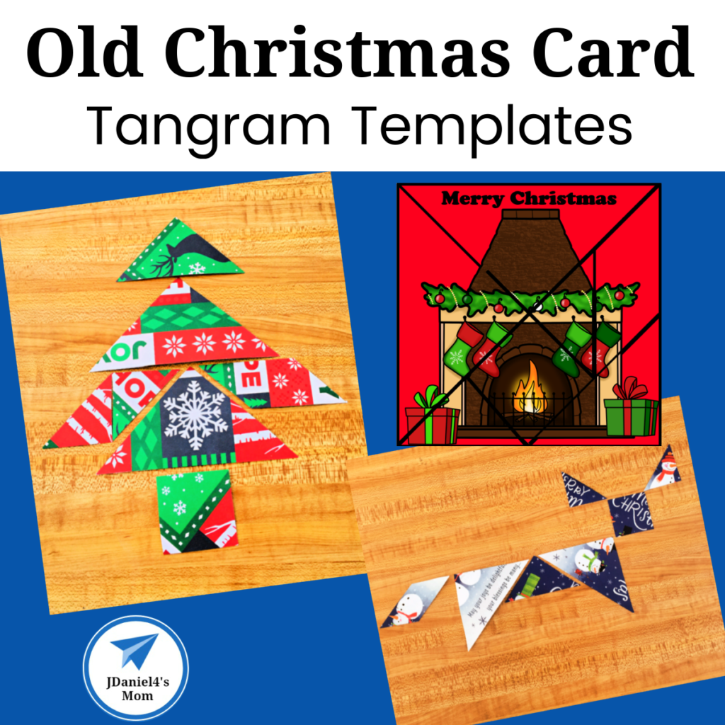 Old christmas cards make great tangrams