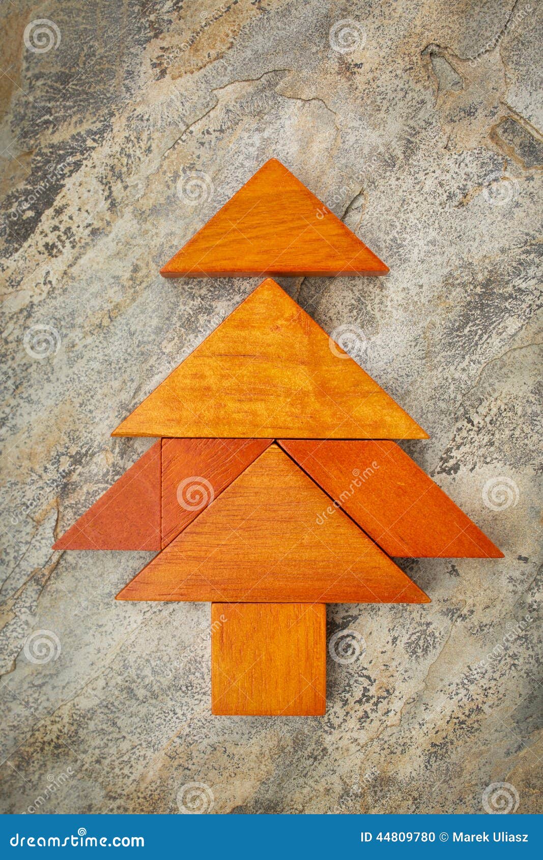 Tangram christmas tree stock photos