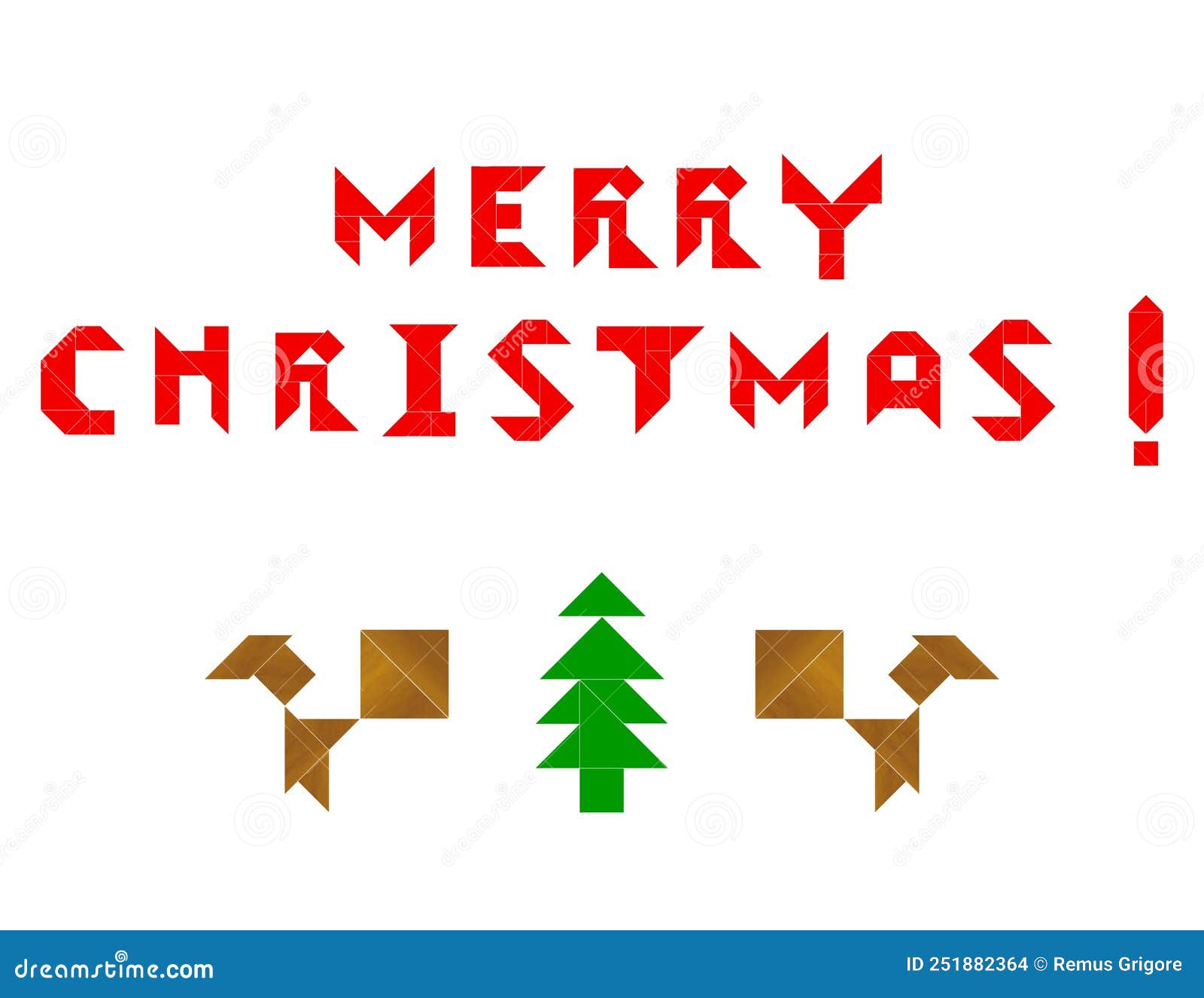 Tangram christmas stock illustration illustration of gift