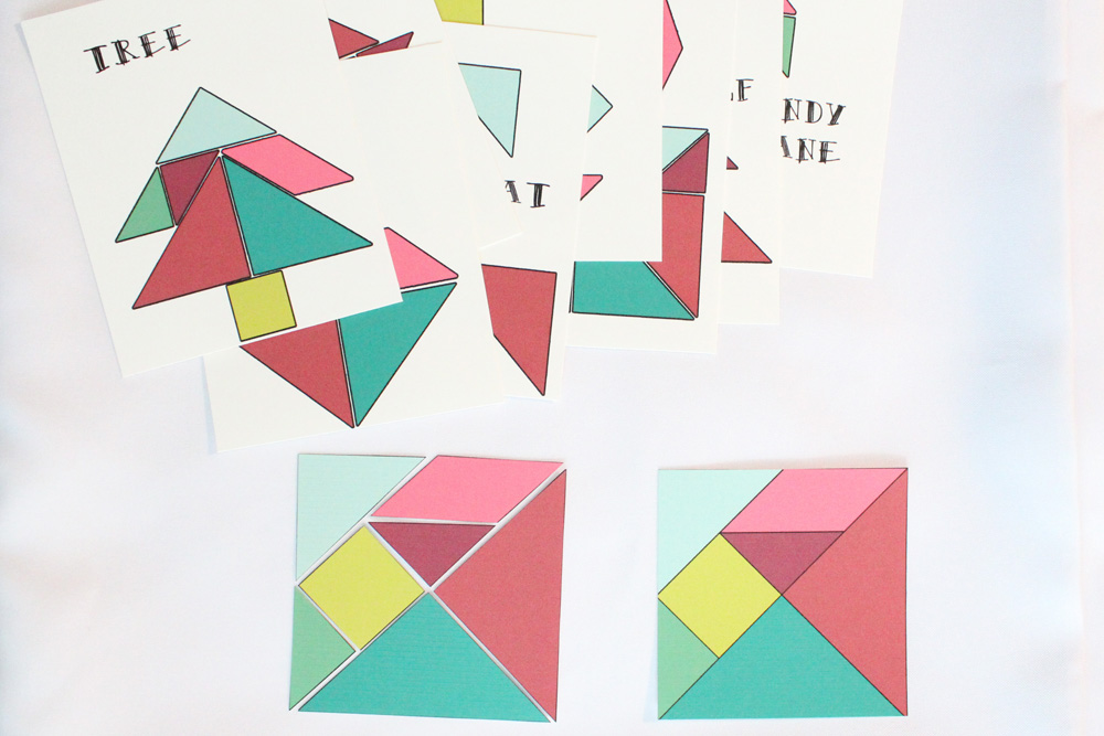 Printable christmas holiday tangrams winter break kids activity