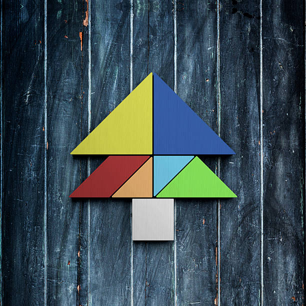 Christmas tangram puzzle christmas tree stock photos pictures royalty