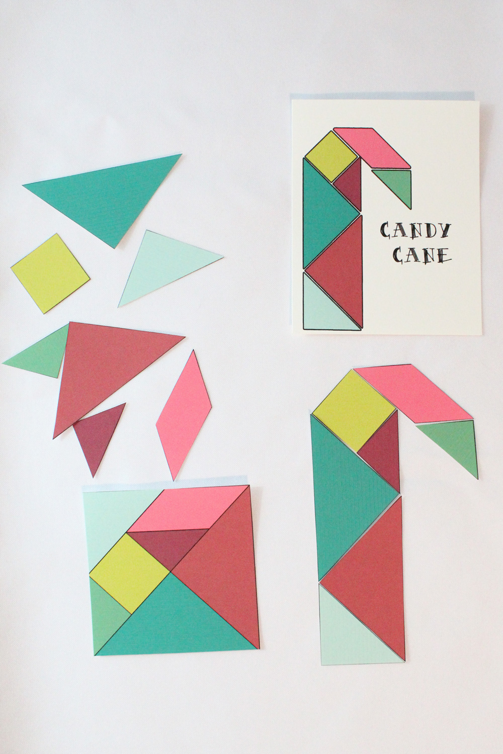 Printable christmas holiday tangrams winter break kids activity