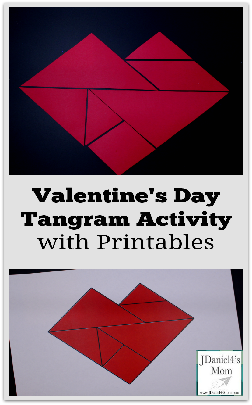 Valentines day tangram activity with printables