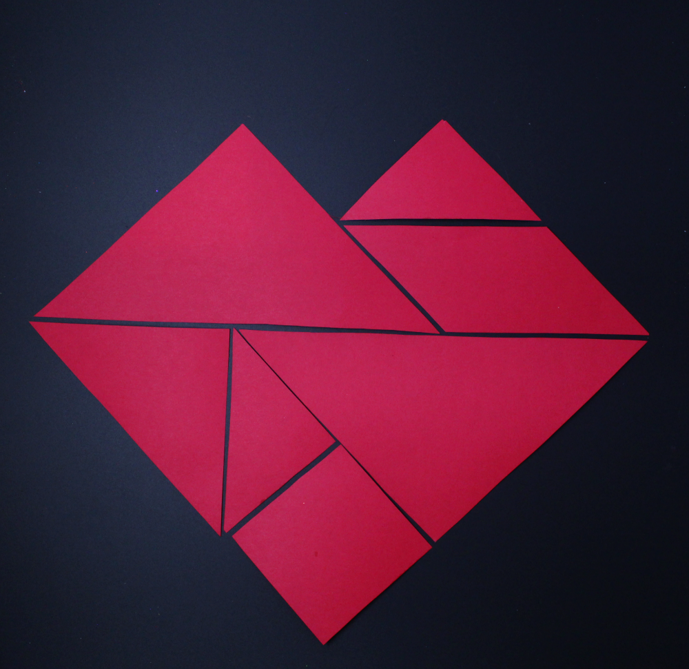 Valentines day tangram activity with printables
