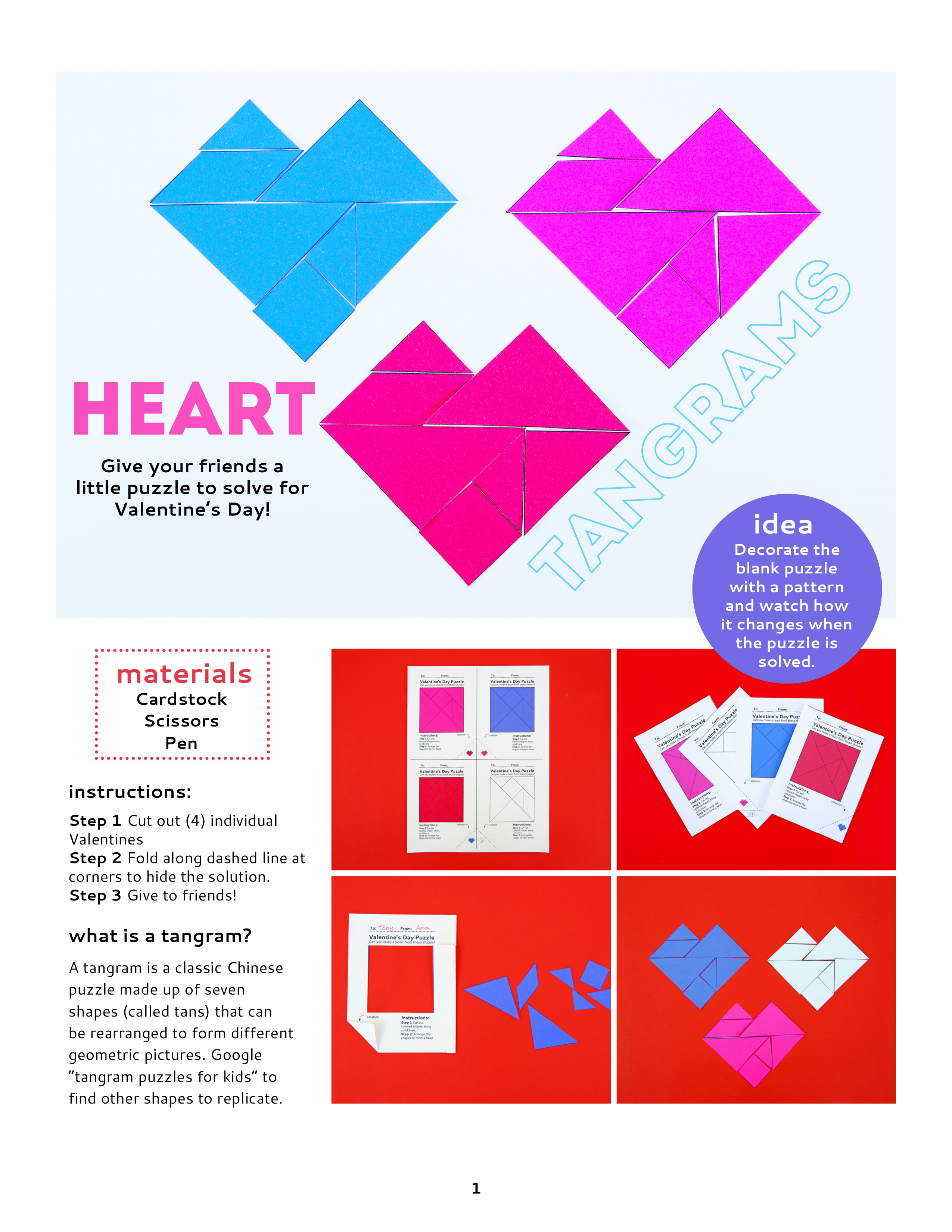 Printable heart tangrams â babble dabble do