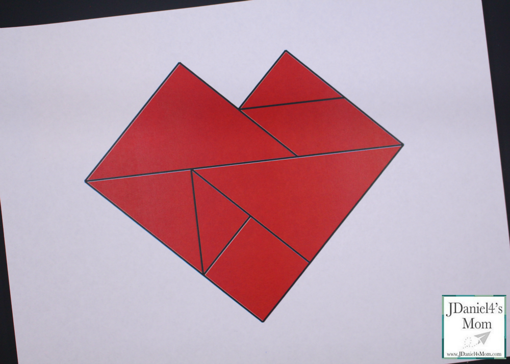 Valentines day tangram activity with printables