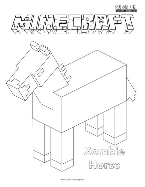 Zombie horse minecraft coloring