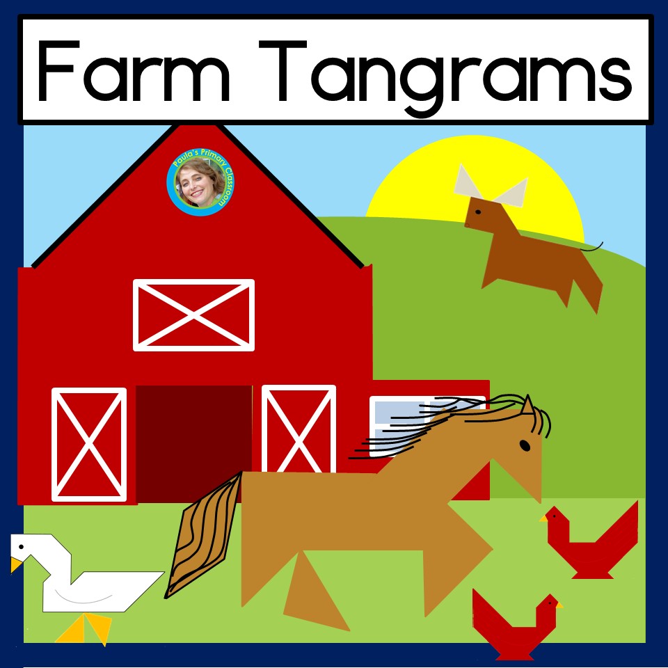 Farm tangram puzzles d shapes math center printable tangrams made by teachers