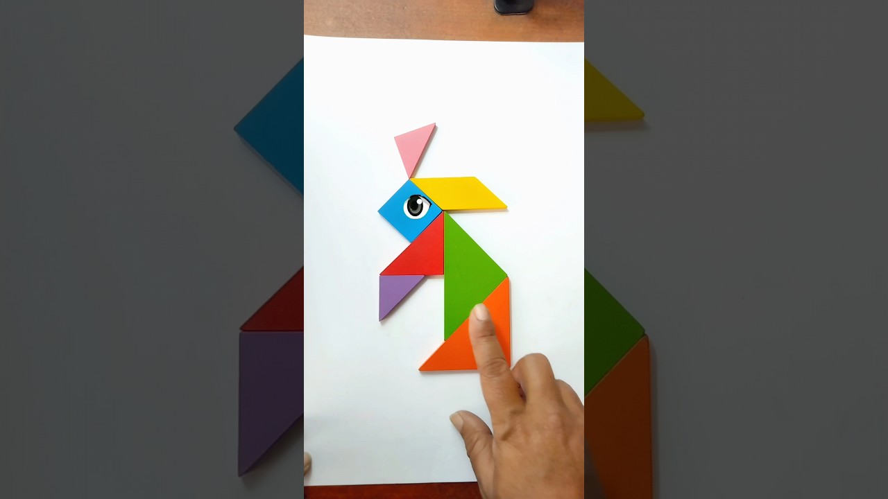 Easy tangram shapessatisfyingart shorts artandcraft artoftheday colormixing