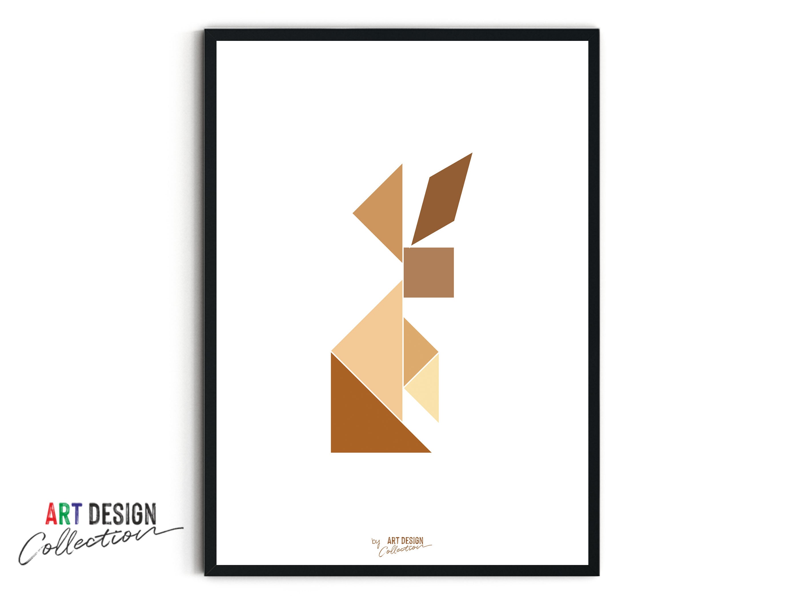 Buy rabbit tangram abstract wall art printable wall art decor downloadable wall prints digital download online in india
