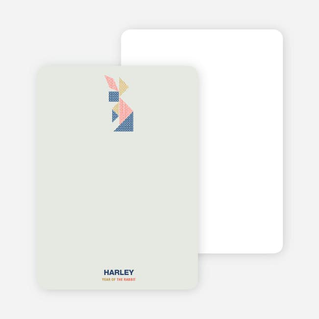Year of the rabbit tangram themed stationery paper culture