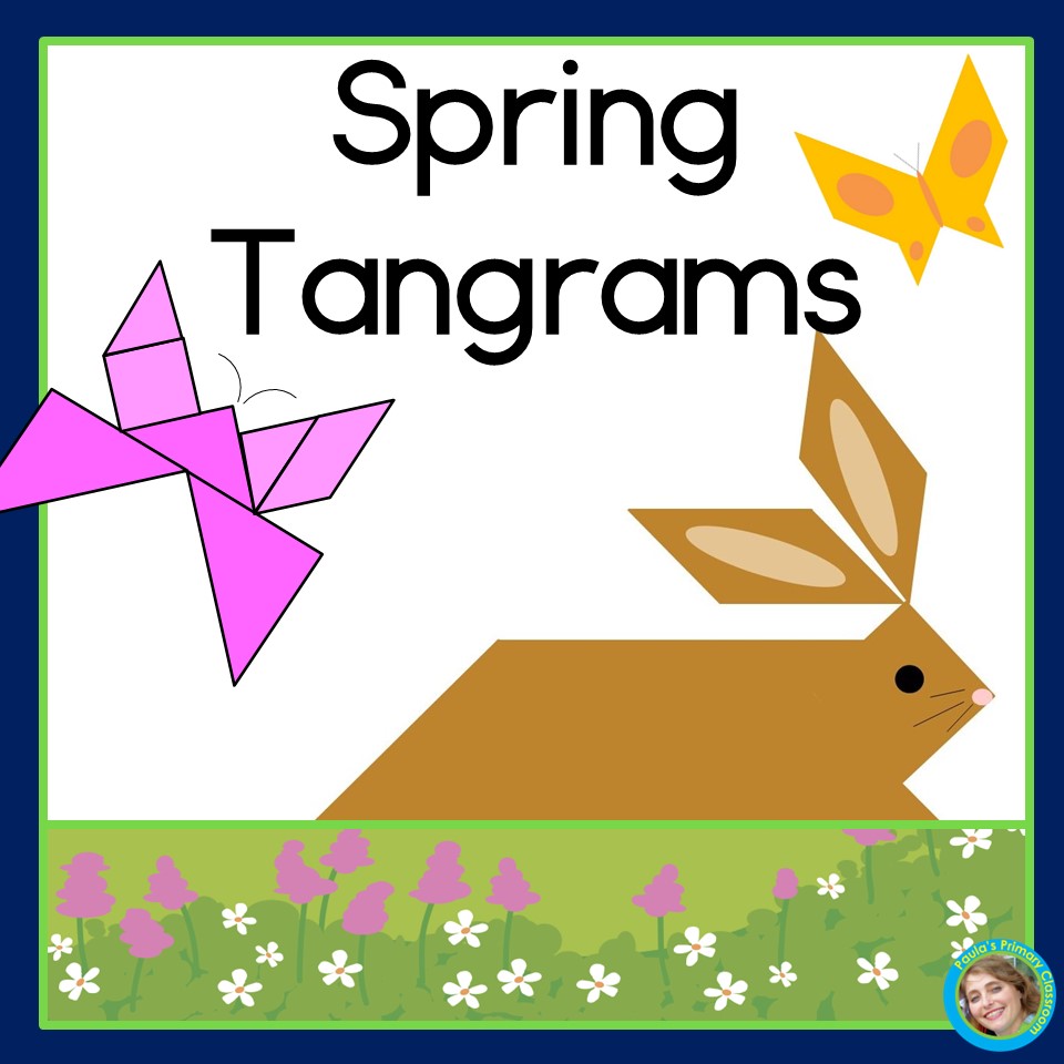 Spring tangram puzzles printable d shapes math center tangrams