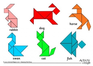 Tangram pattern swan