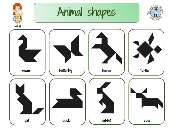 Animals silhouette tangrams