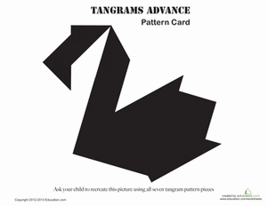 Tangram swan worksheet education tangram puzzles tangram tangram patterns