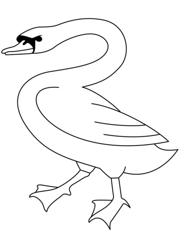 Walking swan coloring page free printable coloring pages