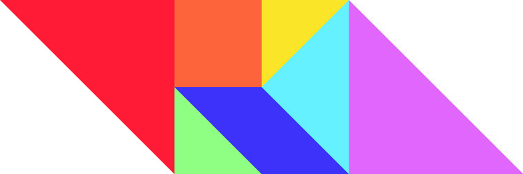 Tangram icons vector images over