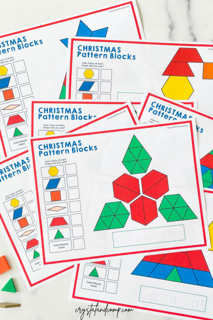 Christmas pattern block printables