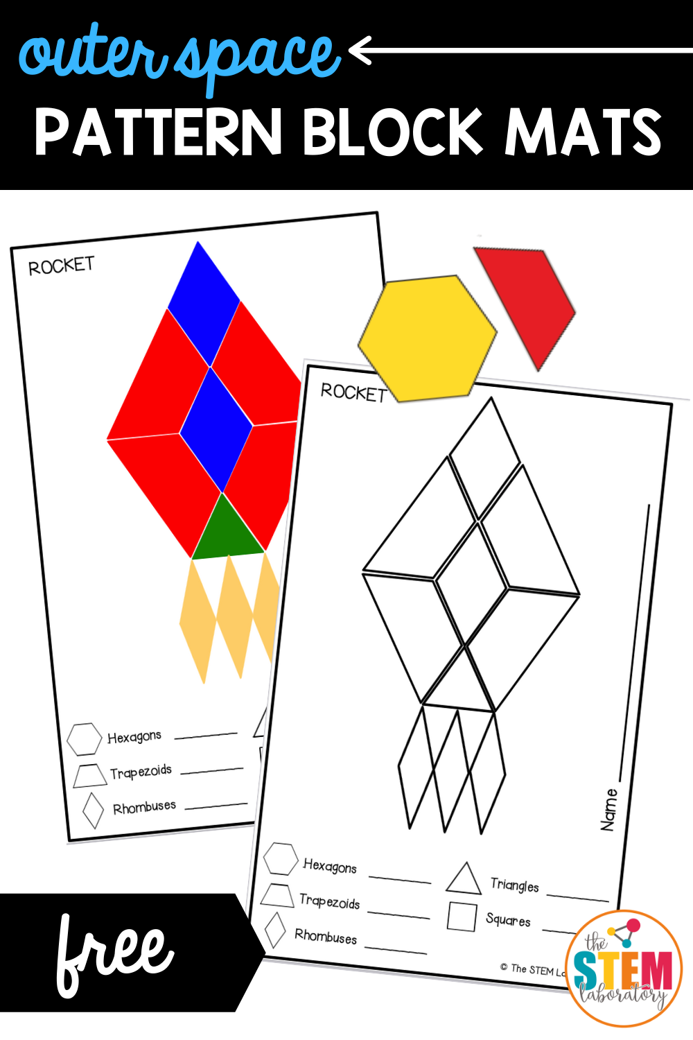 Outer space pattern block mats