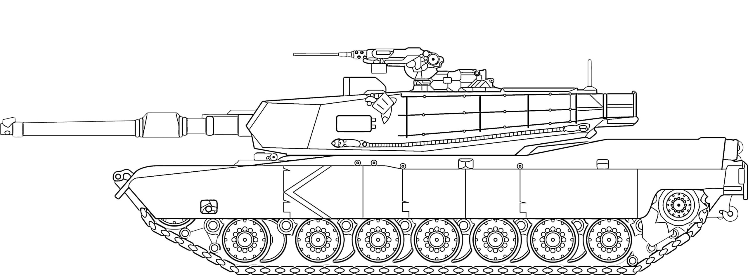 Tank outline coloring page