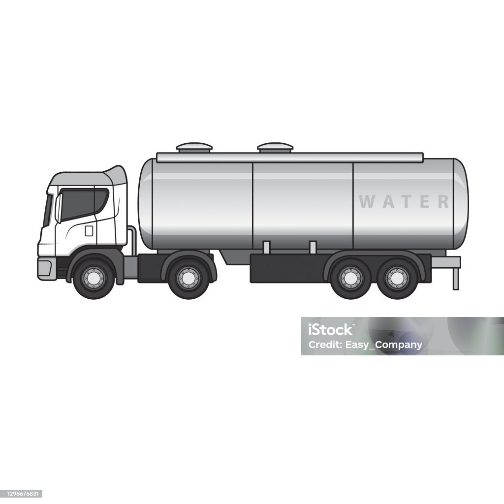 Water liquid tank truck tanker equipment machine vehicle for coloring page children book stock illustration
