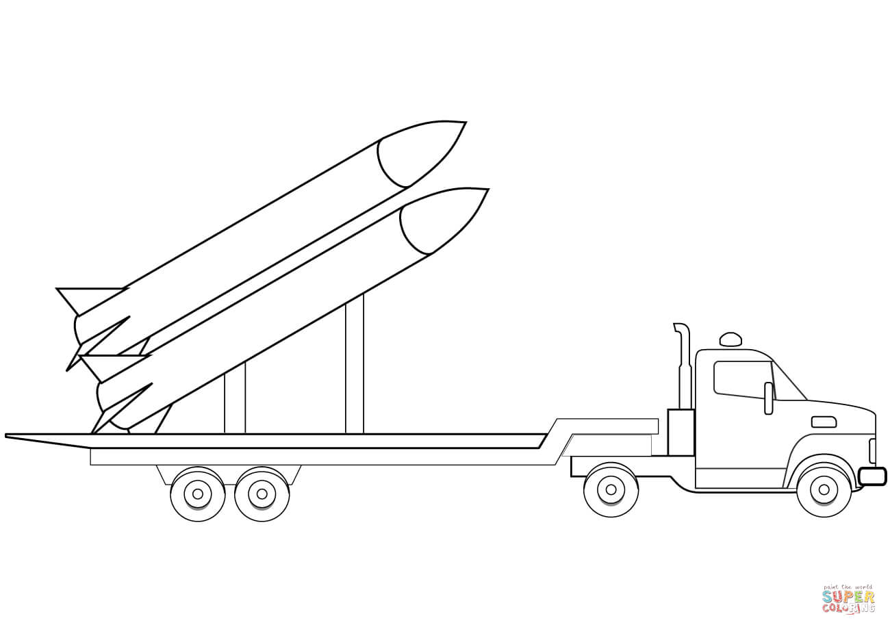 Missile launcher truck coloring page free printable coloring pages