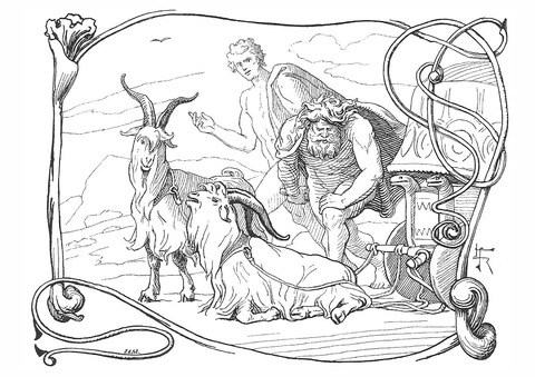 Tanngrisnir and tanngnjãstr coloring page free printable coloring pages