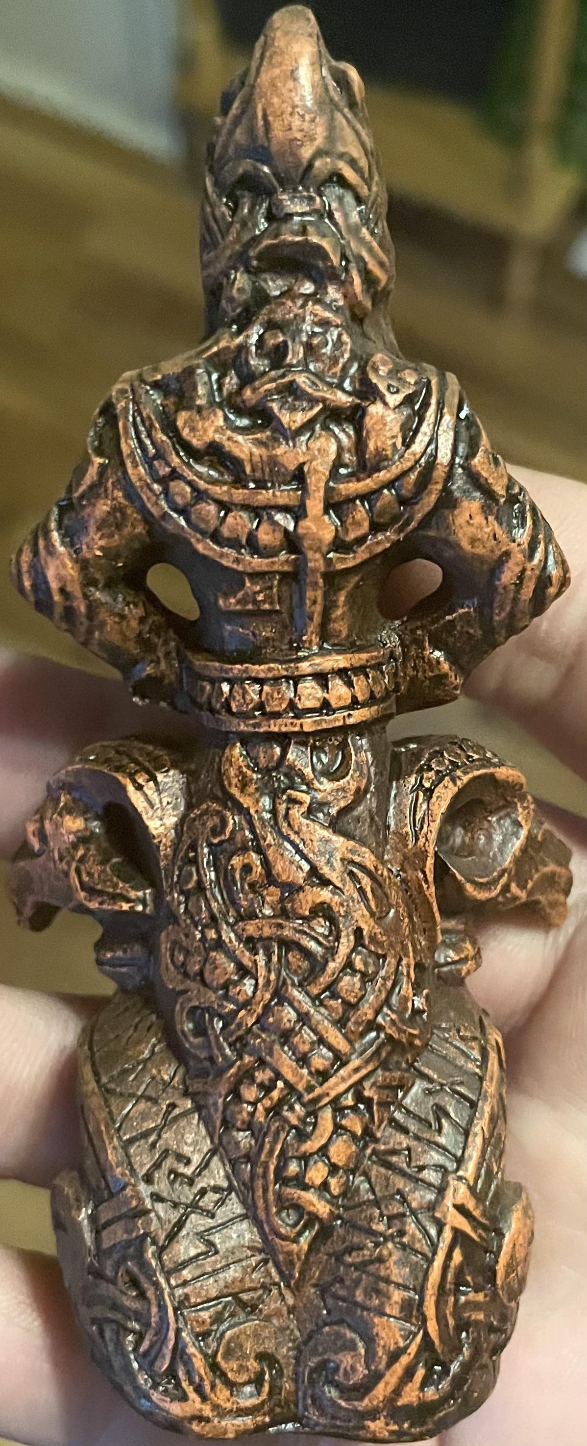 My thor figurine came in the mail today ð the runes also say thors name ããr and the names of his two goats that drive his chariot tanngrisnir and tanngnjãstr rheathenry