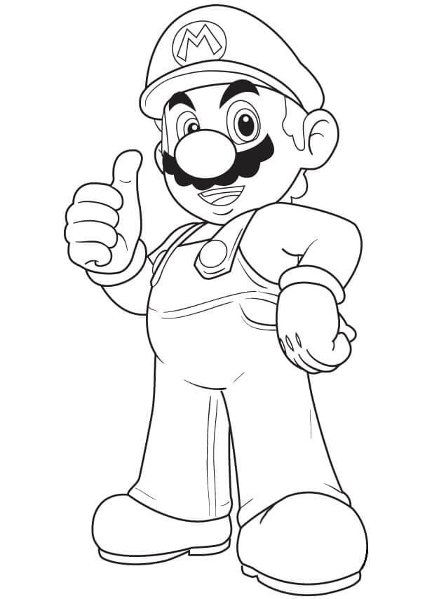Cool mario coloring page