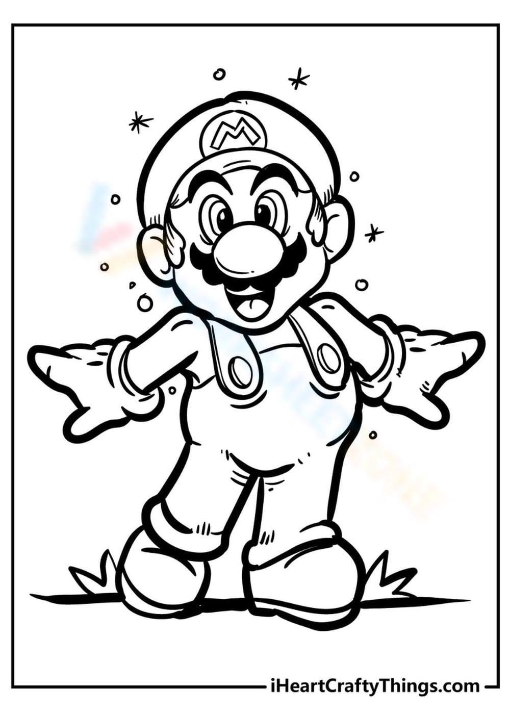 Free collection of mario coloring pages for kids
