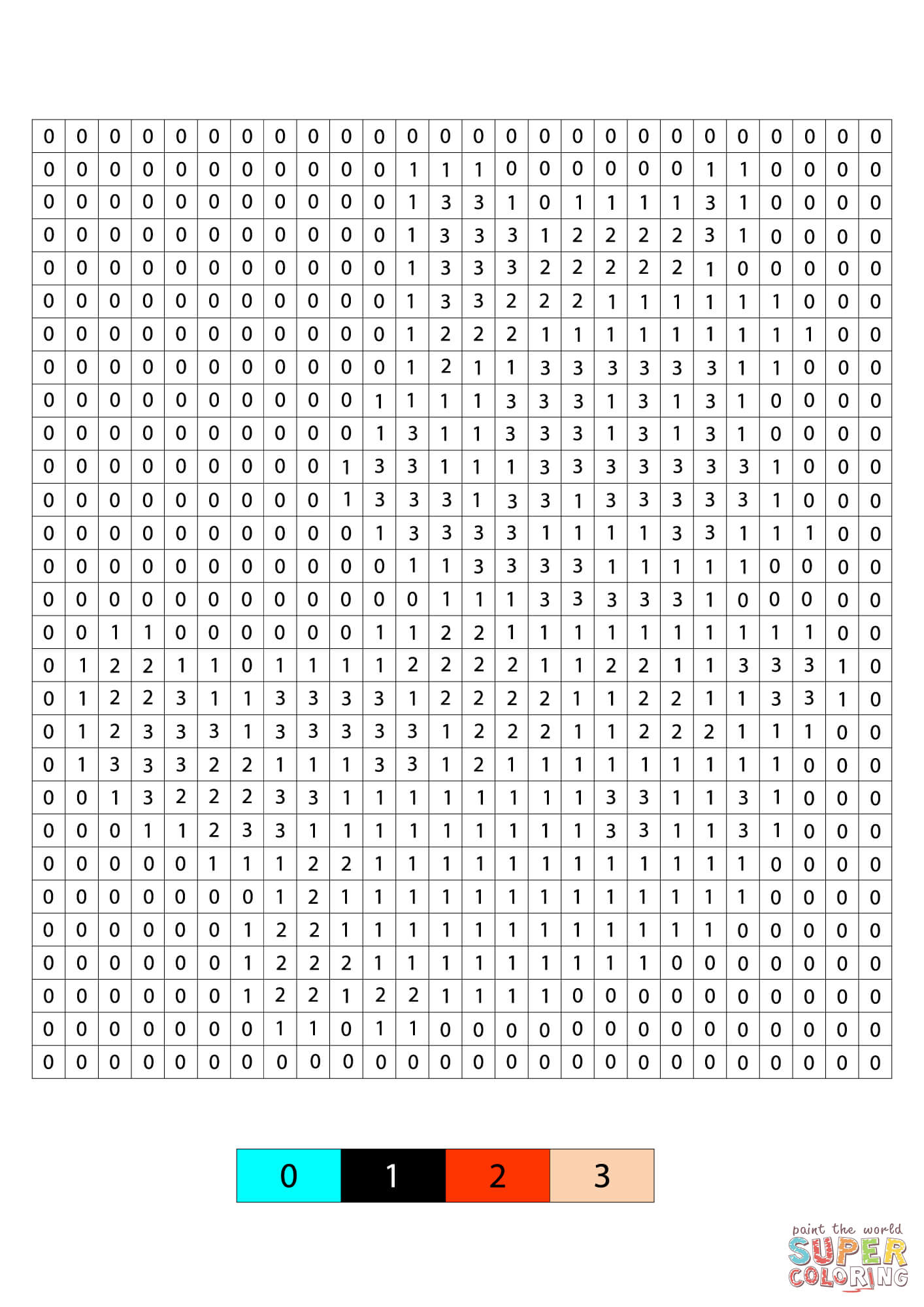 Pixel tanooki mario color by number free printable coloring pages
