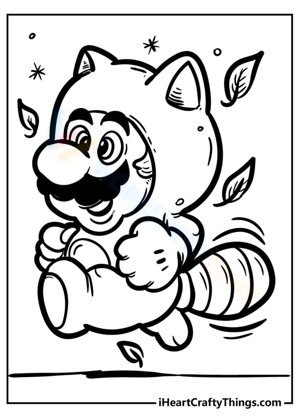Mario in tanooki suit worksheet