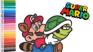 Super mario brothers tanooki mario coloring book page