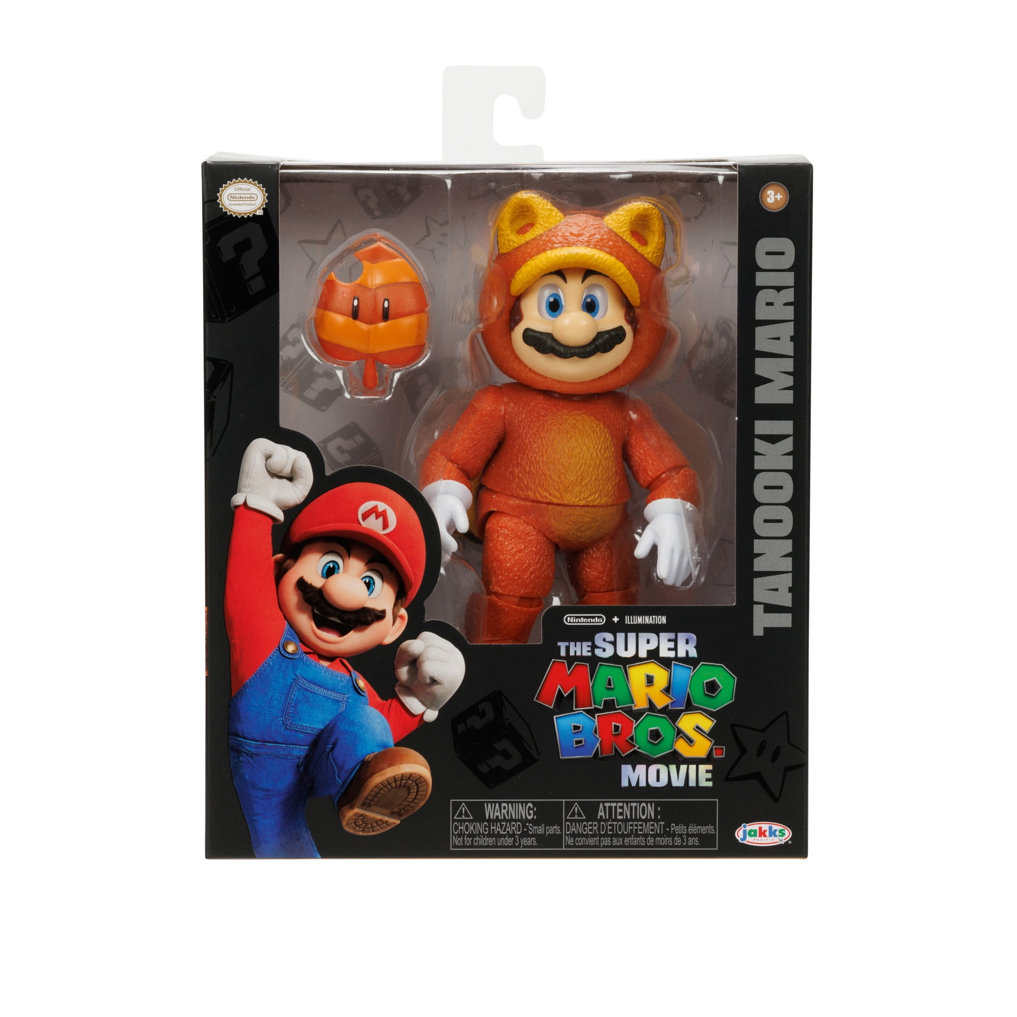 Super mario bros movie tanooki mario inch action figure with tanooki leaf accessory
