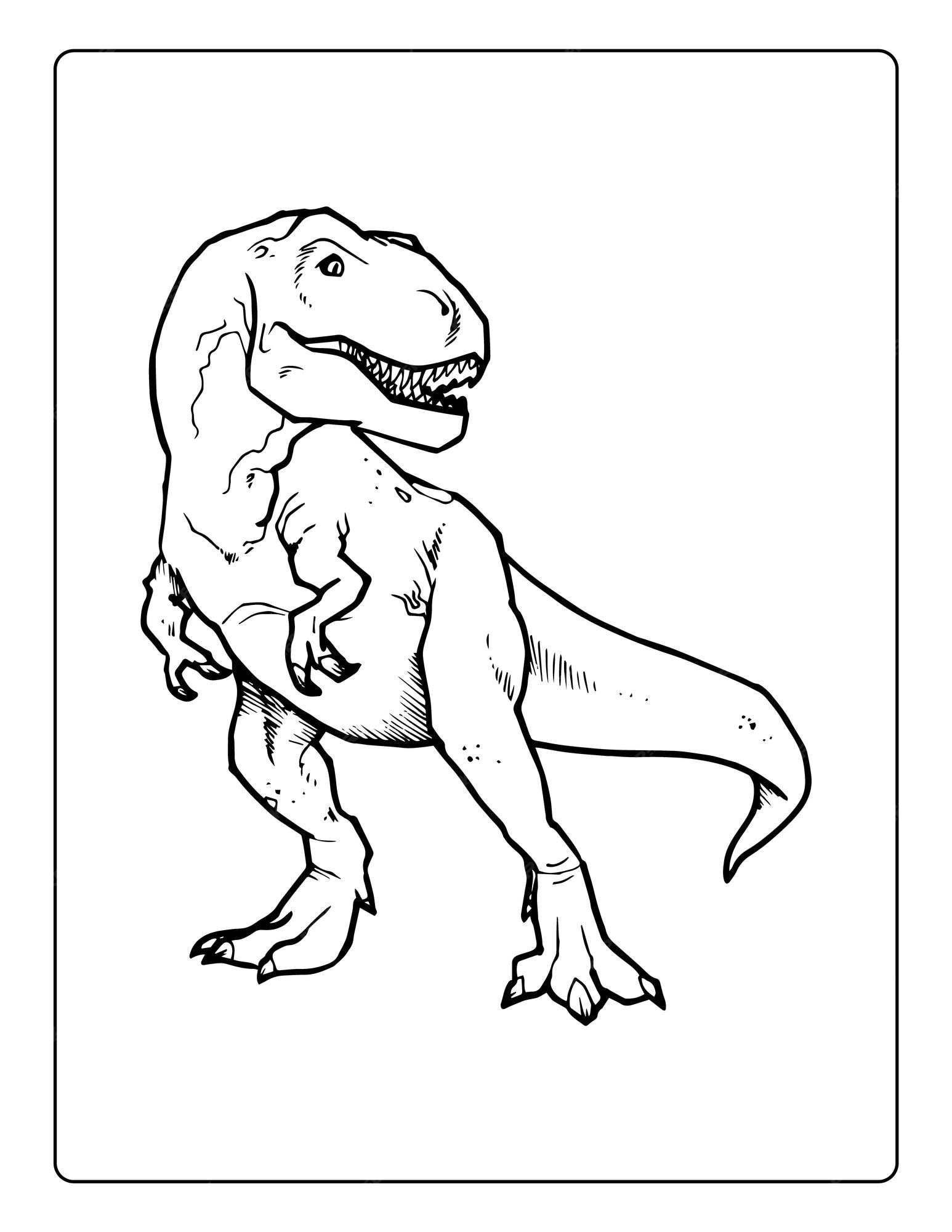 Premium vector dinosaurs coloring pages for kids with different types of animals black and white activity worksheet