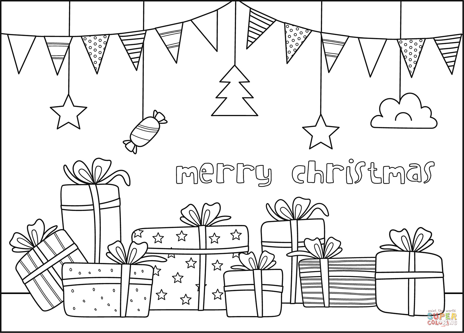 Dibujo de tarjeta de feliz navidad para colorear dibujos para colorear imprimir gratis