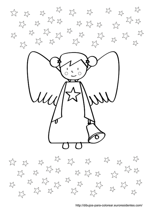 Angelito de navidad para colorear