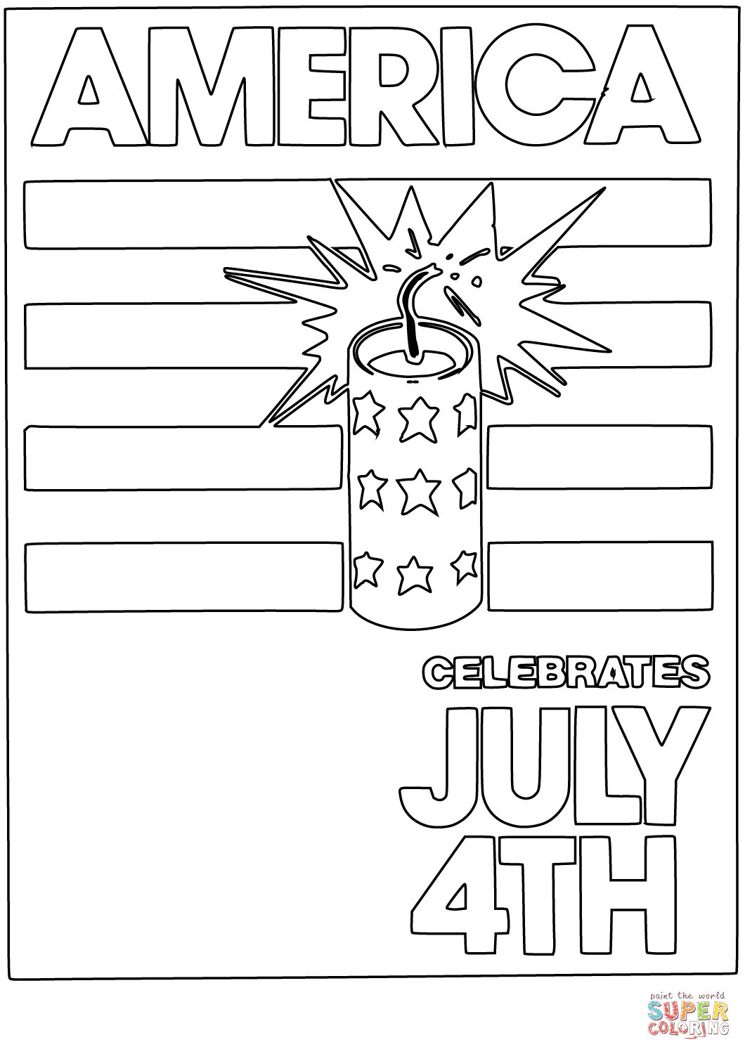 Dibujo de amãrica celebra el de julio para colorear dibujos para colorear imprimir gratis