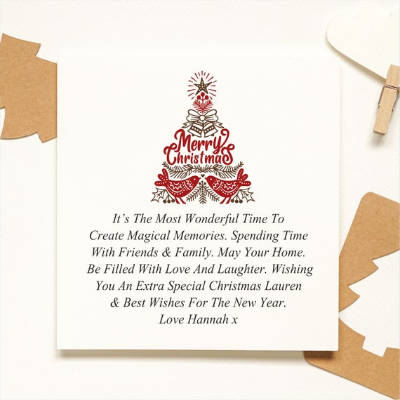 Tarjeta de feliz navidad tarjeta personalizada poema de navidad tarjeta de navidad para la familia tarjeta de navidad para amigo