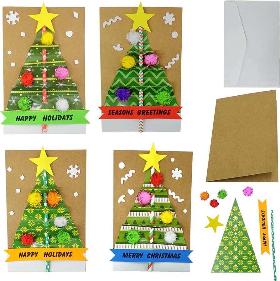 Es novelty kit de manualidades para hacer tarjetas de navidad para niãos paquete de tarjeta de felicitaciãn hecha a mano con sobres y suministros para adultos y niãos tarjeta de