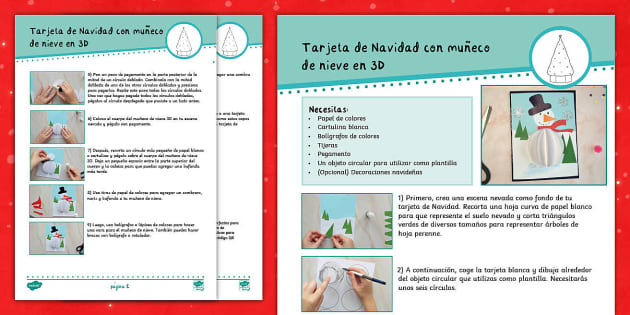 Cãmo hacer una tarjeta navideãa con muãeco de nieve d