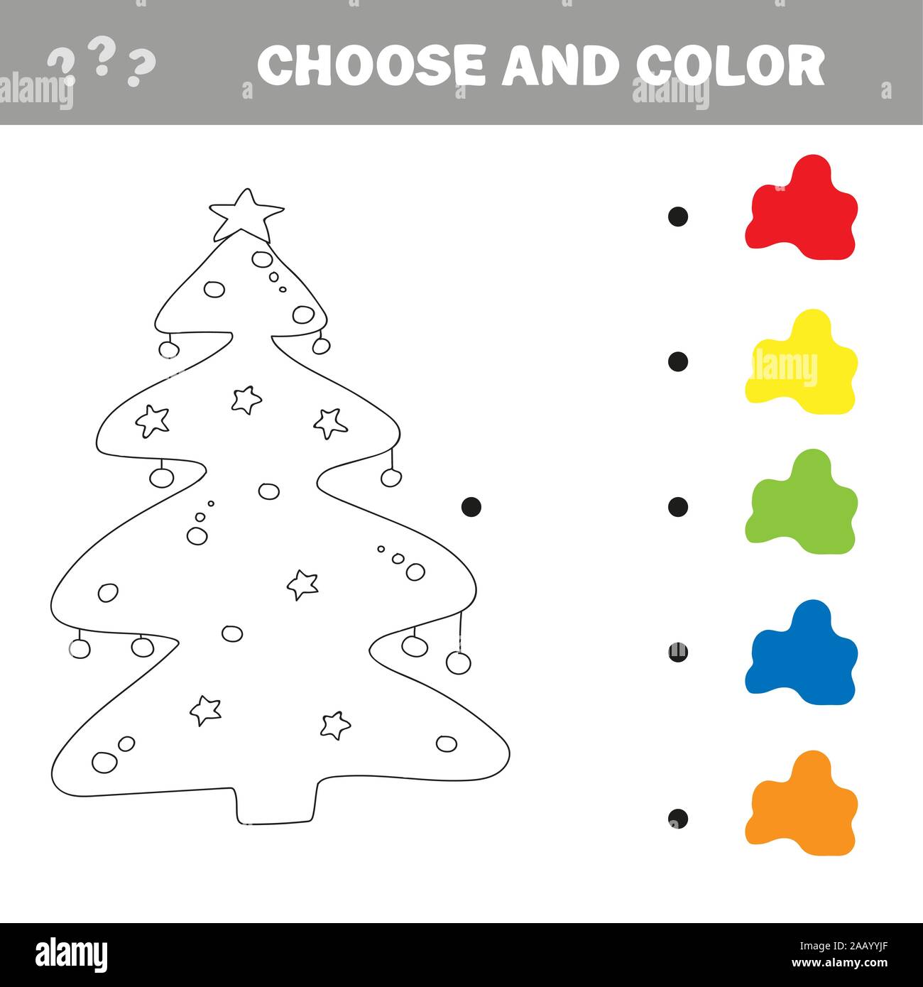 Libro para colorear o pãgina ilustraciãn ãrbol de navidad con adornos y regalos concepto de tarjetas de felicitaciãn imagen vector de stock