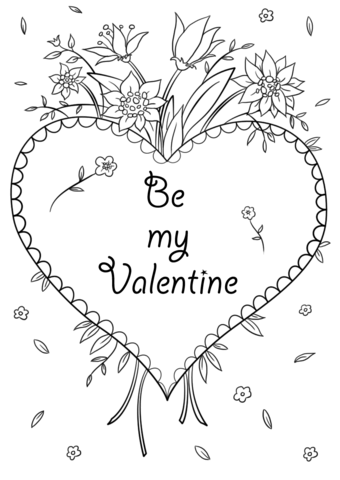 Dibujo de tarjeta de san valentãn sã mi valentãn para colorear dibujos para colorear imprimir gratis