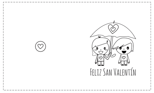 Tarjetas de san valentãn para descargar y colorear gratis